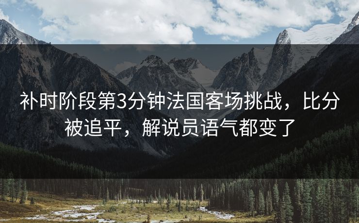 补时阶段第3分钟法国客场挑战,比分被追平,解说员语气都变了 补时阶段第3分钟法国客场挑战,比分被追平,解说员语气都变了